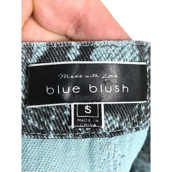 Blue Blush Snakeskin Jean Mini Skirt S Raw Hem Fairy Grunge Edgy Coachella Boho - Picture 4 of 6